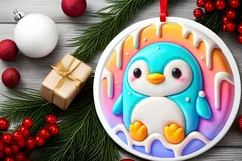 Round Christmas Ornament Sublimation|Clipart Product Image 1