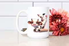 Cute Baby Cow Gymnastics | Clipart Product Image 2