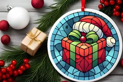 Round Christmas Ornament Sublimation|Clipart Product Image 2