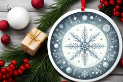 Round Christmas Ornament Sublimation|Clipart Product Image 2