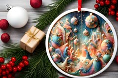 Round Christmas Ornament Sublimation|Clipart Product Image 2