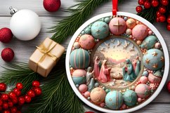 Round Christmas Ornament Sublimation|Clipart Product Image 2