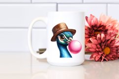 Colorful Peacock Blowing Chewing Gum | Clipart Product Image 2