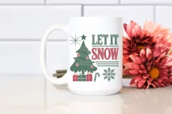 Retro Let It Snow Clipart PNG Product Image 2