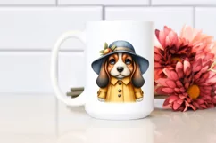 Baby Basset Hound with Raincoat | Clipart Product Image 2