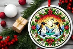 Round Christmas Ornament Sublimation|Clipart Product Image 1