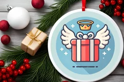 Round Christmas Ornament Sublimation|Clipart Product Image 1