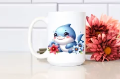 cute baby shark, White Background PNG Product Image 2