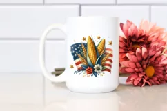 Vintage Corn Stars USA Flag Clipart Product Image 2