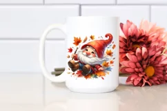 Colorful Gnome Tumbling with Autumn Leaves PNG Product Image 2