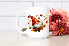 Colorful Gnome Tumbling with Autumn Leaves PNG Product Image 2
