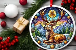 Round Christmas Ornament Sublimation|Clipart Product Image 1