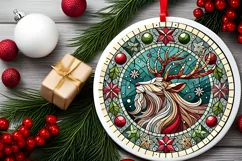 Round Christmas Ornament Sublimation|Clipart Product Image 1