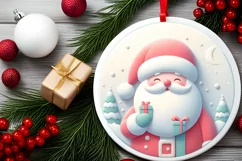 Round Christmas Ornament Sublimation|Clipart Product Image 1
