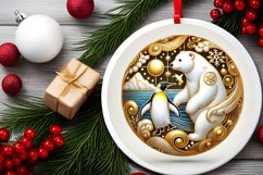 Round Christmas Ornament Sublimation|Clipart Product Image 1