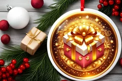 Round Christmas Ornament Sublimation|Clipart Product Image 2