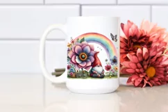 Watercolor Gnome House Flower Rainbow Bird Butterfly | Product Image 2