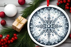 Round Christmas Ornament Sublimation|Clipart Product Image 2