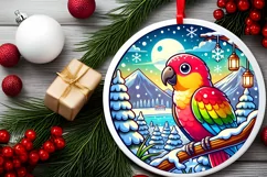Round Christmas Ornament Sublimation|Clipart Product Image 1