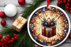 Round Christmas Ornament Sublimation|Clipart Product Image 2