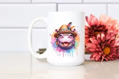 Funny Hippo Tongue Dripping Clipart Product Image 2
