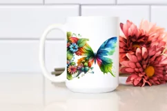 Vibrant Butterfly with Flowers PNG Product Image 2