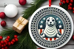 Round Christmas Ornament Sublimation|Clipart Product Image 2