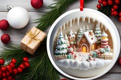 Winter Christmas Round Sublimation PNG Product Image 2