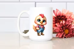 Shy Chicken with Farm Jeans | Sublimation | Clipart Product Image 2