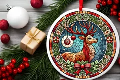 Round Christmas Ornament Sublimation|Clipart Product Image 1