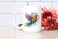 Vibrant Watercolor Bird with Flowers PNG Product Image 2