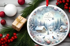 Round Christmas Ornament Sublimation|Clipart Product Image 2