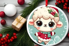 Round Christmas Ornament Sublimation|Clipart Product Image 1