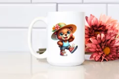Happy Bear with Sun Hat | Sublimation | Clipart Product Image 2