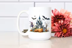 Funny Halloween Clipart with Castle PNG Product Image 2