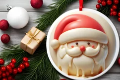 Winter Santa Round Sublimation PNG Product Image 2