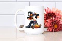 Baby Cow Halloween Watercolor Pastel Clipart Product Image 2