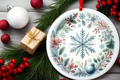 Round Christmas Ornament Sublimation|Clipart Product Image 2