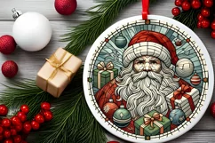 Round Christmas Ornament Sublimation|Clipart Product Image 1