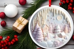 Winter Scene Round Sublimation PNG Product Image 2