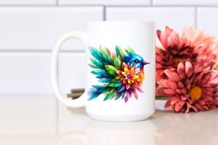 Vibrant Bird with Flowers PNG Product Image 2