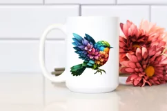 Vibrant Bird with Flowers PNG Product Image 2