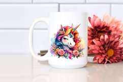 Colorful Watercolor Unicorn Winkling | Clipart Product Image 2