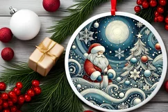 Round Christmas Ornament Sublimation|Clipart Product Image 1