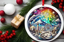 Round Christmas Ornament Sublimation|Clipart Product Image 1