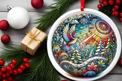 Round Christmas Ornament Sublimation|Clipart Product Image 1