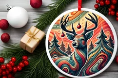 Round Christmas Ornament Sublimation|Clipart Product Image 1