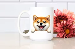 crazy shiba inu peeking clipart Product Image 2