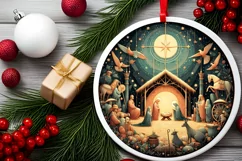Round Christmas Ornament Sublimation|Clipart Product Image 2