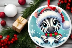 Round Christmas Ornament Sublimation|Clipart Product Image 1